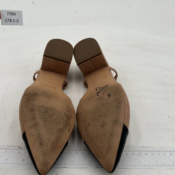 EXPRESS Women's Chunky Slingback Pumps Comfortable Low Block Heels Splicing Squa - Picture 6 of 6